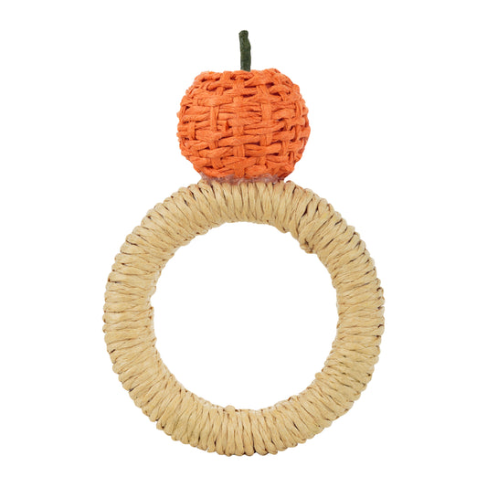 Handwoven Orange Napkin Ring - Set of 2