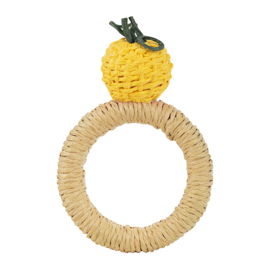 Handwoven Lemon Napkin Ring - Set of 2