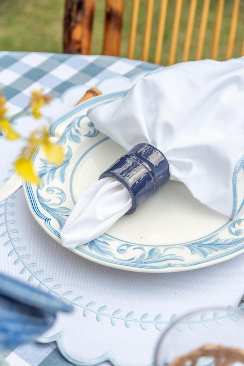 Navy Blue Bamboo Napkin Ring