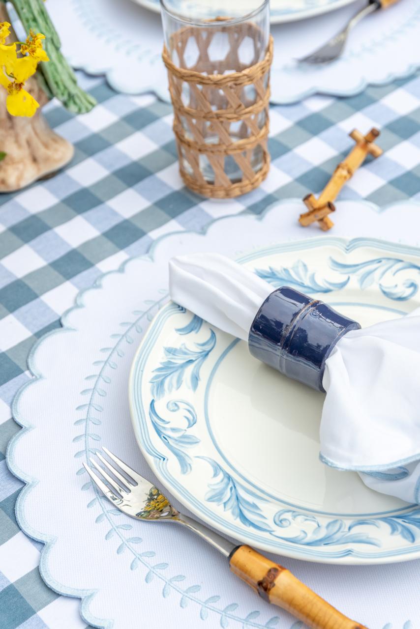 Navy Blue Bamboo Napkin Ring