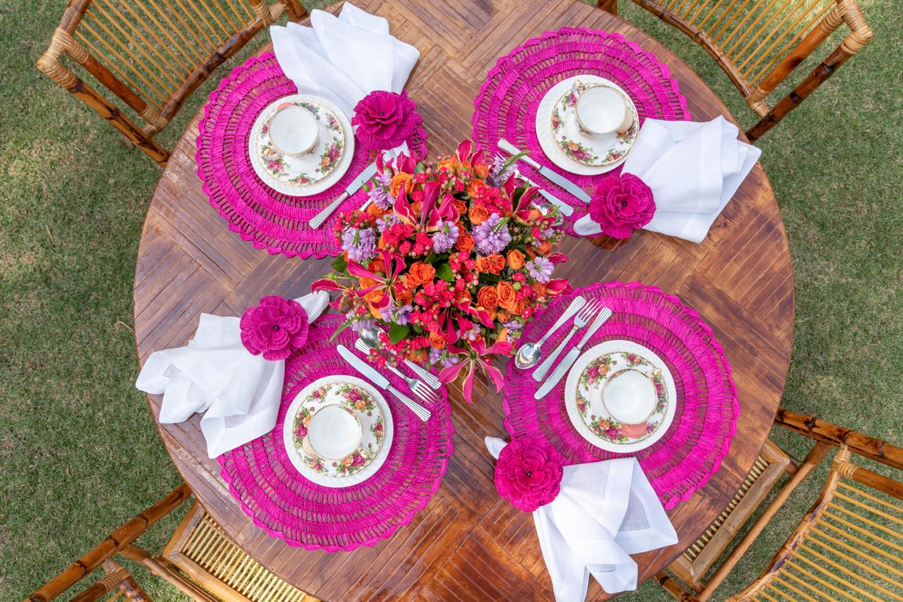 Fuscia Pink Buriti Flower Napkin Ring