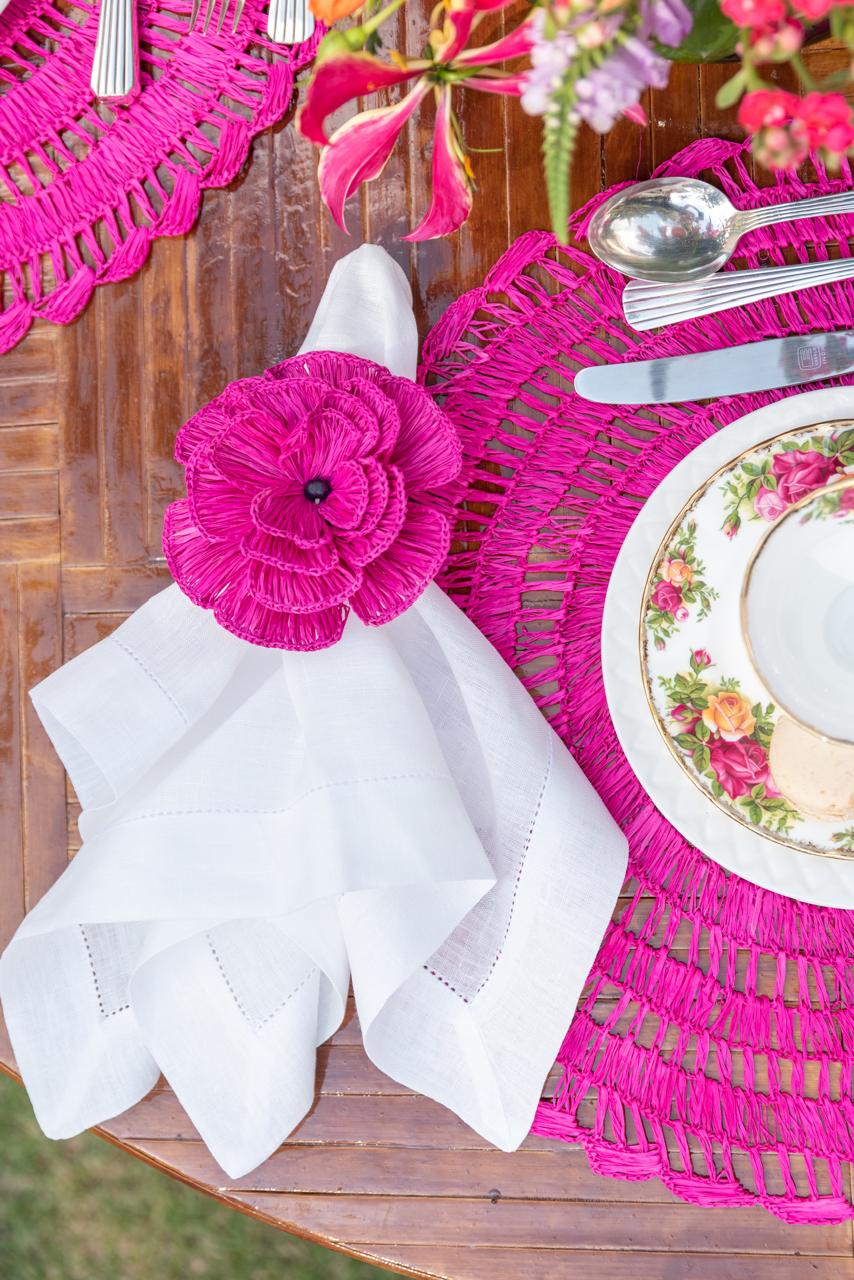 Fuscia Pink Buriti Flower Napkin Ring