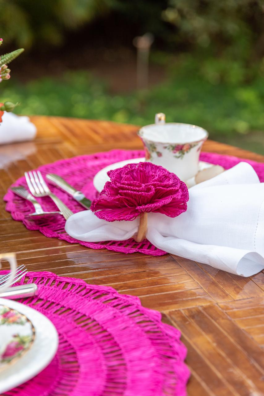 Fuscia Pink Buriti Flower Napkin Ring