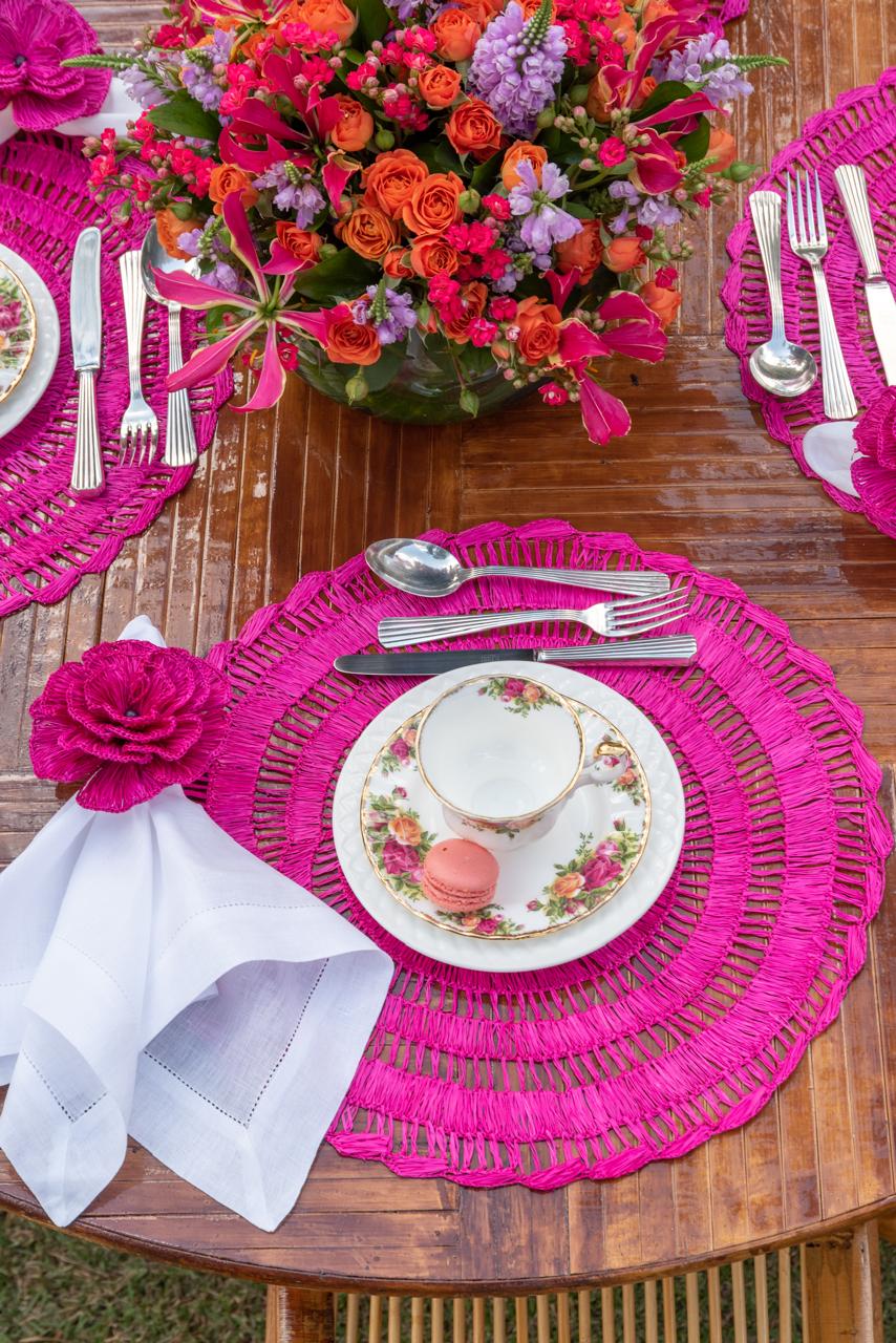 Fuscia Pink Buriti Straw Placemat