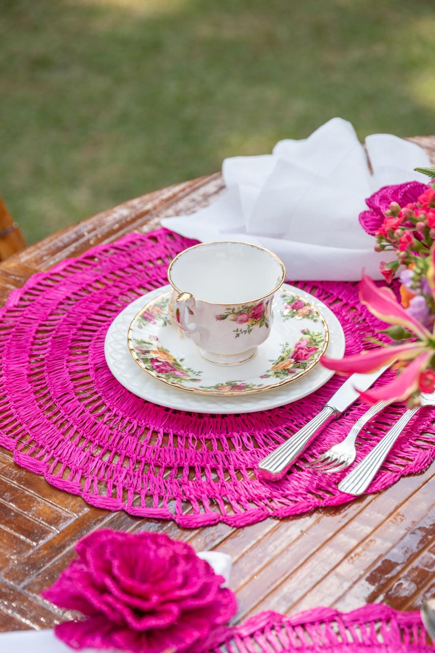 Fuscia Pink Buriti Straw Placemat