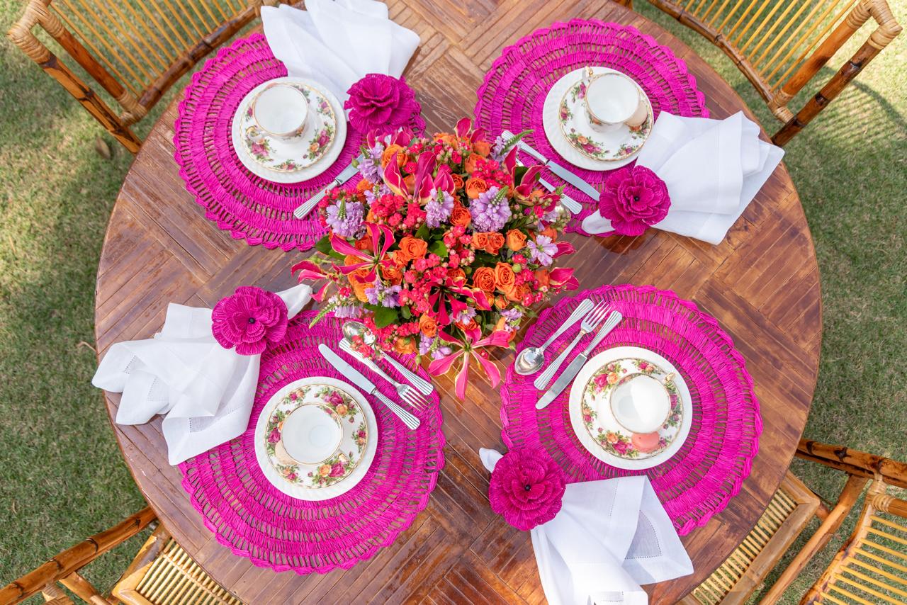 Fuscia Pink Buriti Straw Placemat