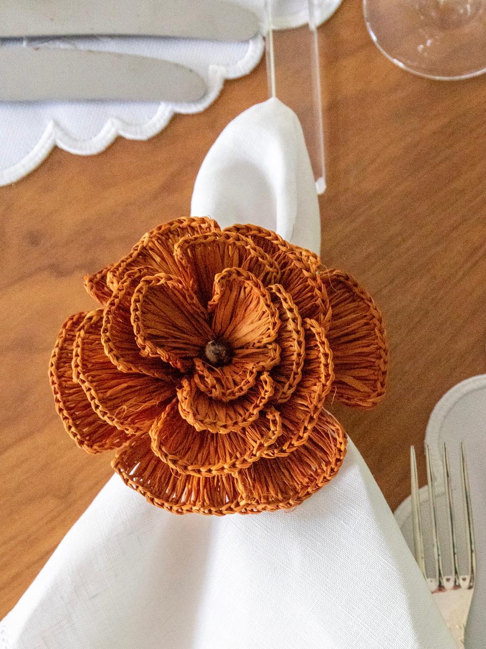 Rust Buriti Flower Napkin Ring