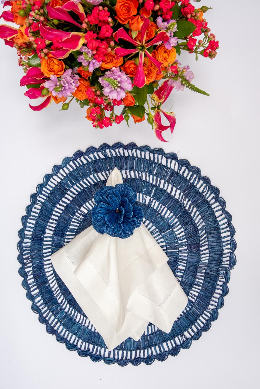 Navy Buriti Straw Placemat