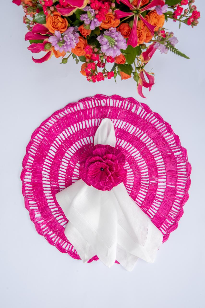 Fuscia Pink Buriti Straw Placemat