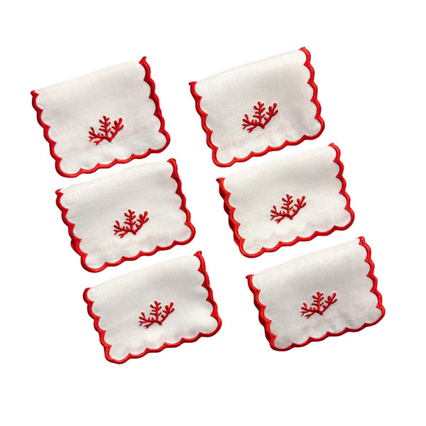 Embroidered Reef Cocktail Napkin (Set of 6)