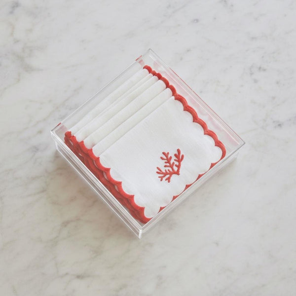 Embroidered Reef Cocktail Napkin (Set of 6)