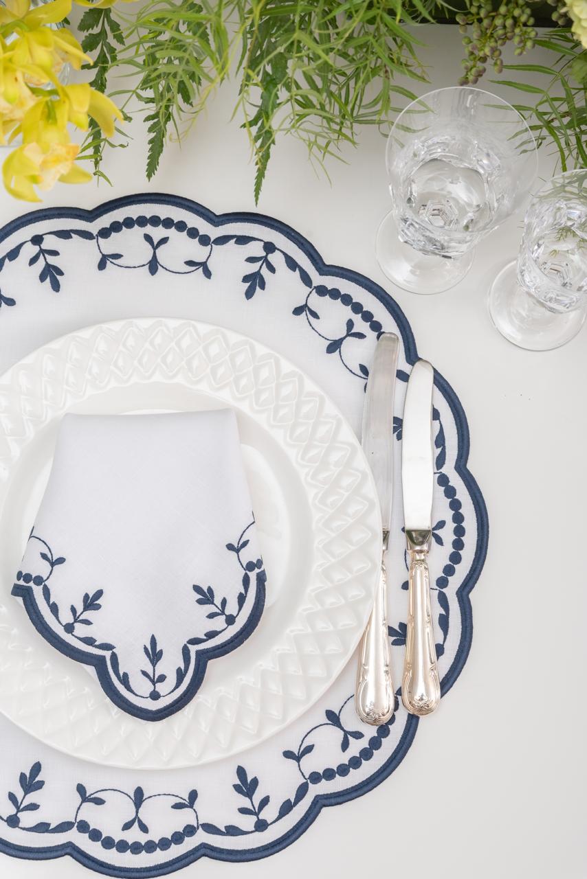 Firenze Navy Linen Napkin & Placemat Set