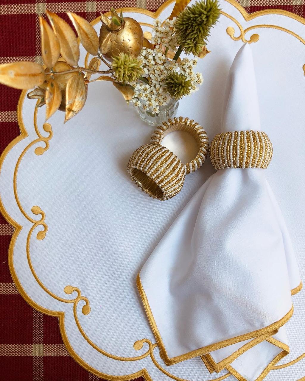 Gold Trim Cotton Napkin