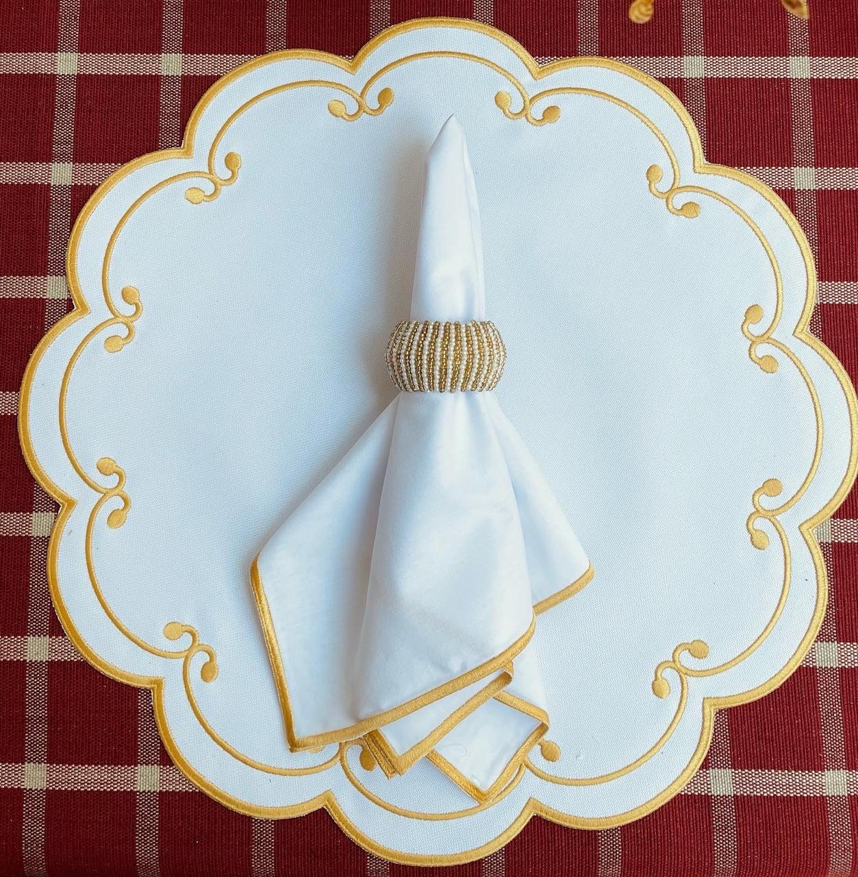 Gold Trim Cotton Napkin