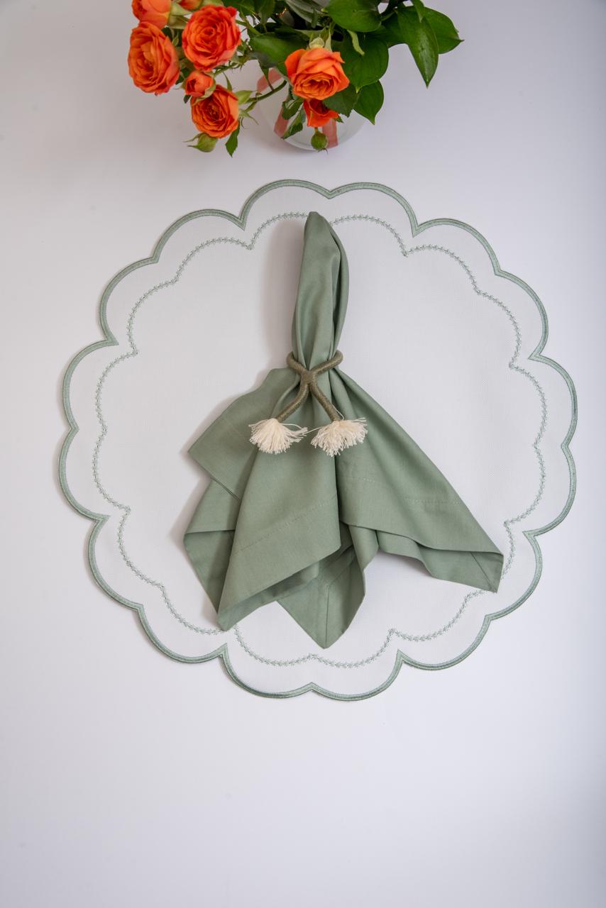 Solid Light Army Green Cotton Napkin