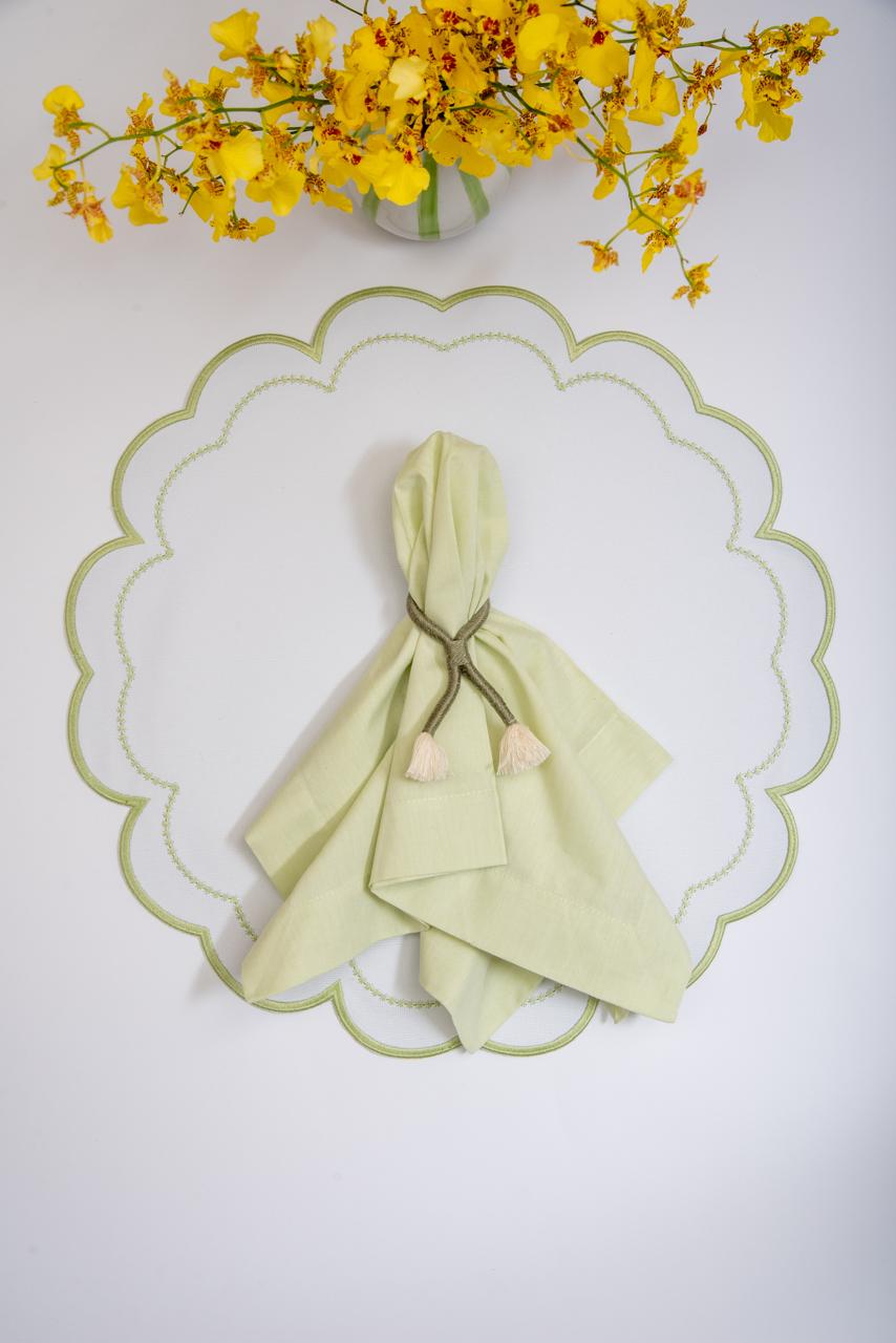 Solid Light Green Cotton Napkin