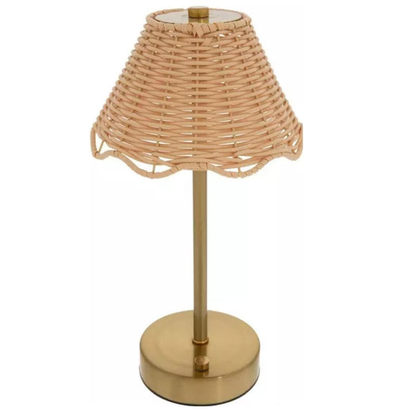 Scalloped Rattan LED Table Lamp