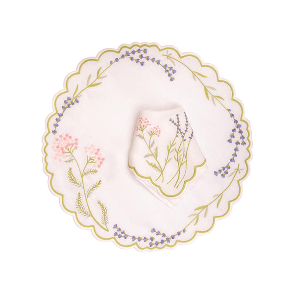 Lavender Garden Linen Placemat & Napkin Set of 4