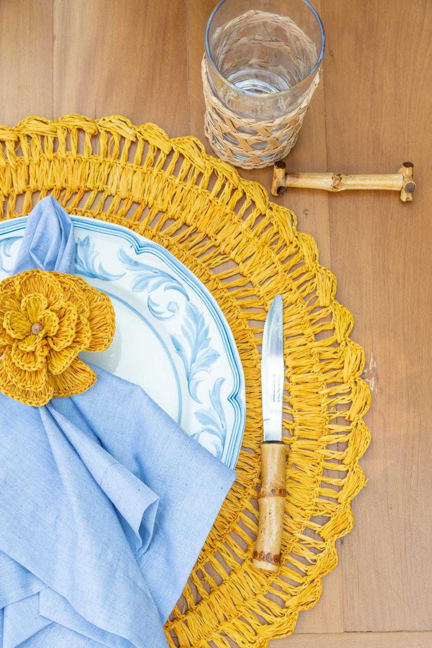 Mustard Yellow Buriti Flower Napkin Ring