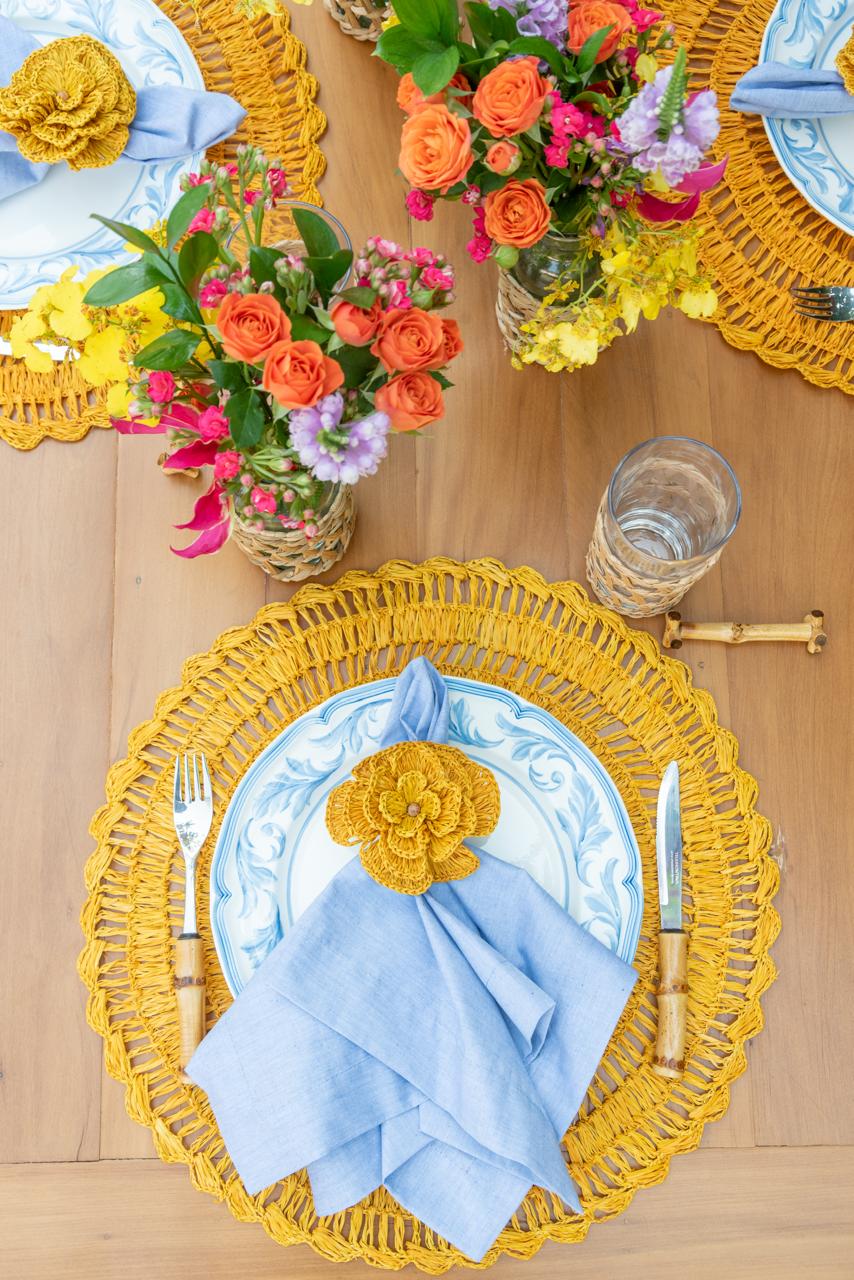 Mustard Yellow Buriti Flower Napkin Ring