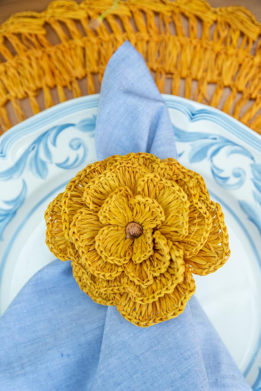 Mustard Yellow Buriti Flower Napkin Ring