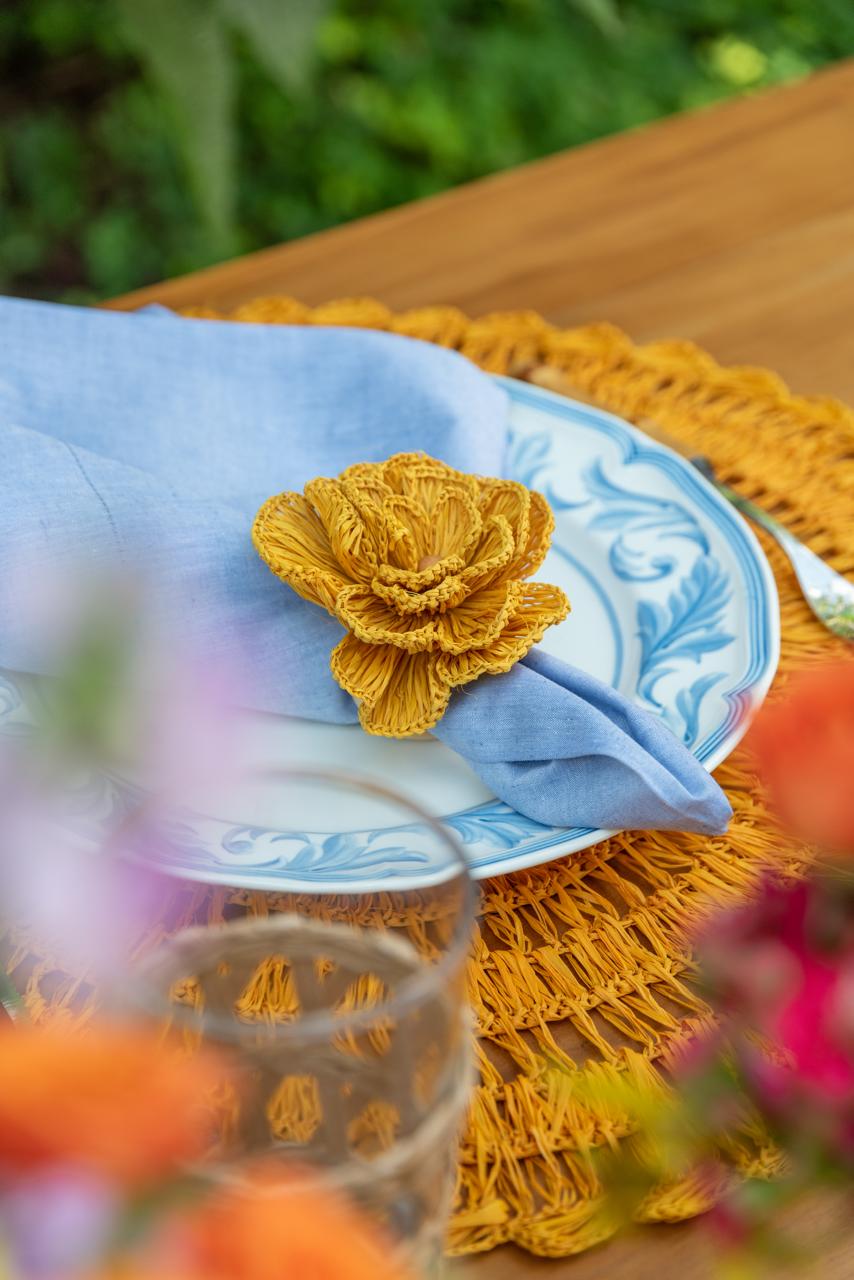 Mustard Yellow Buriti Flower Napkin Ring