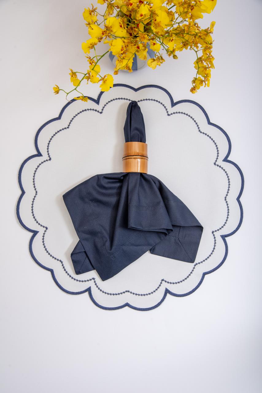 Solid Navy Blue Cotton Napkin