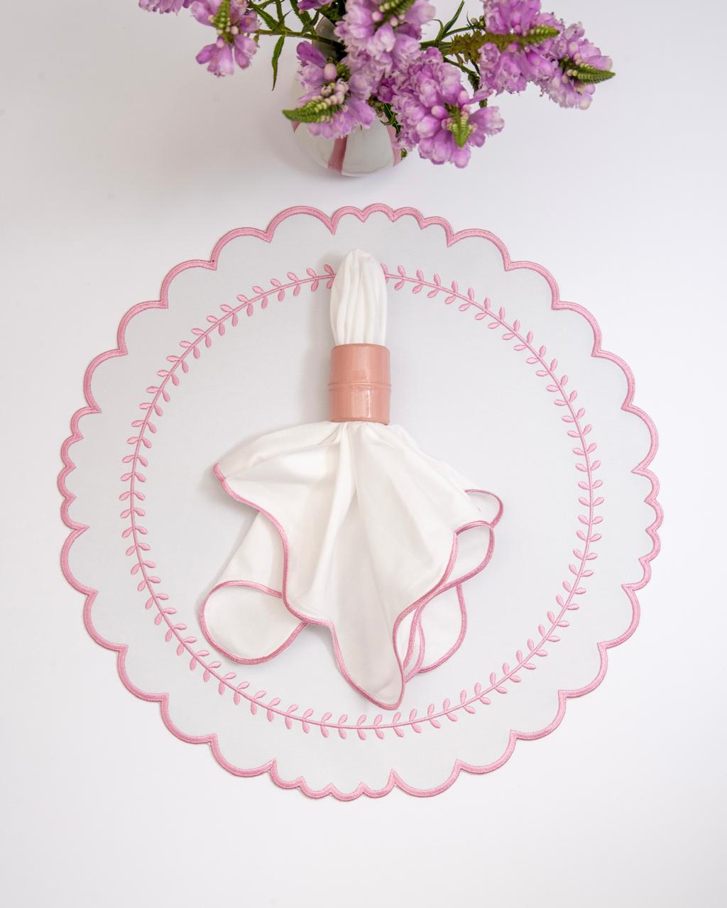 Pink Trim Wave Napkin